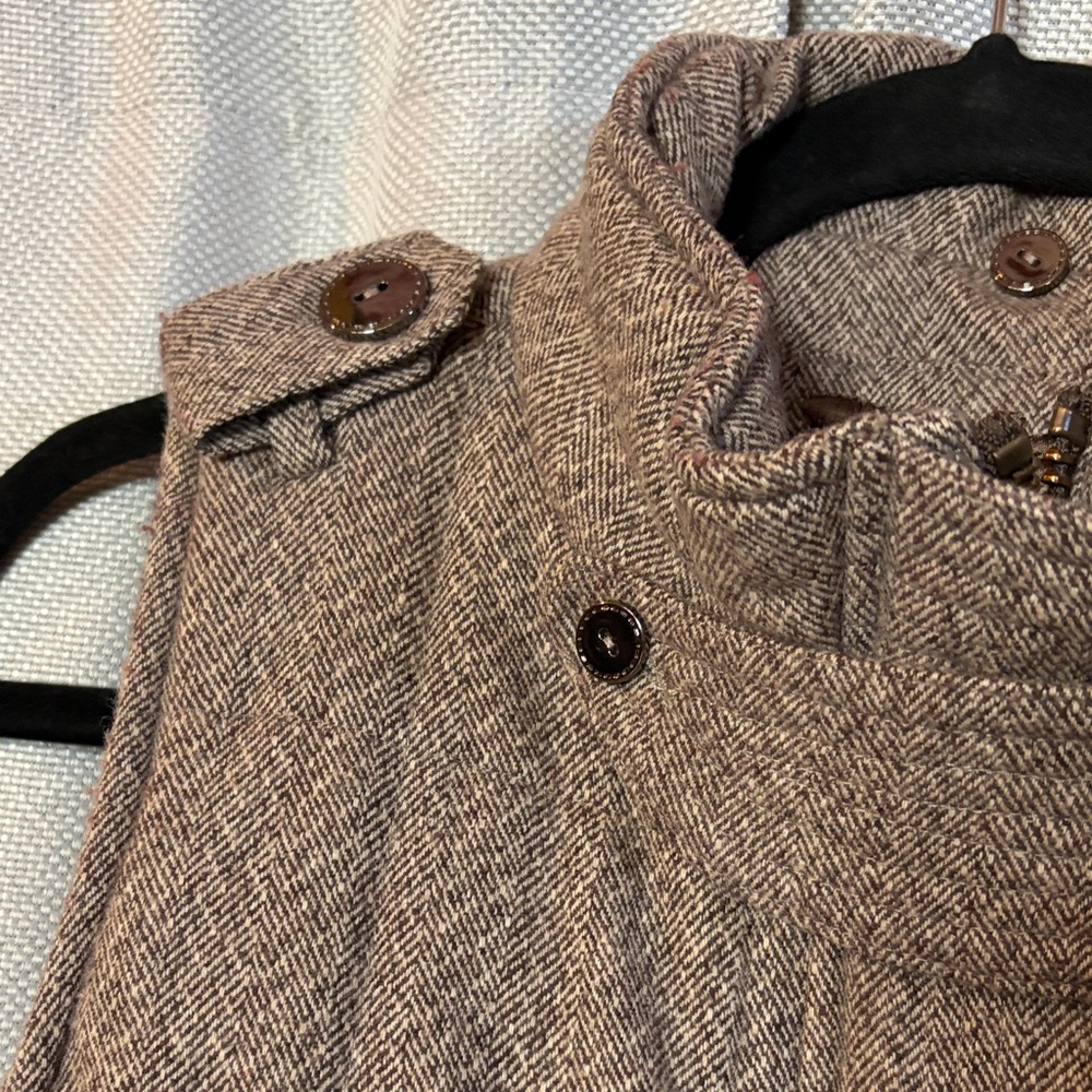 Tyler Boe Brown Herringbone Wool Blend Vest Women’s Small Zip Front - Picture 5 of 7
